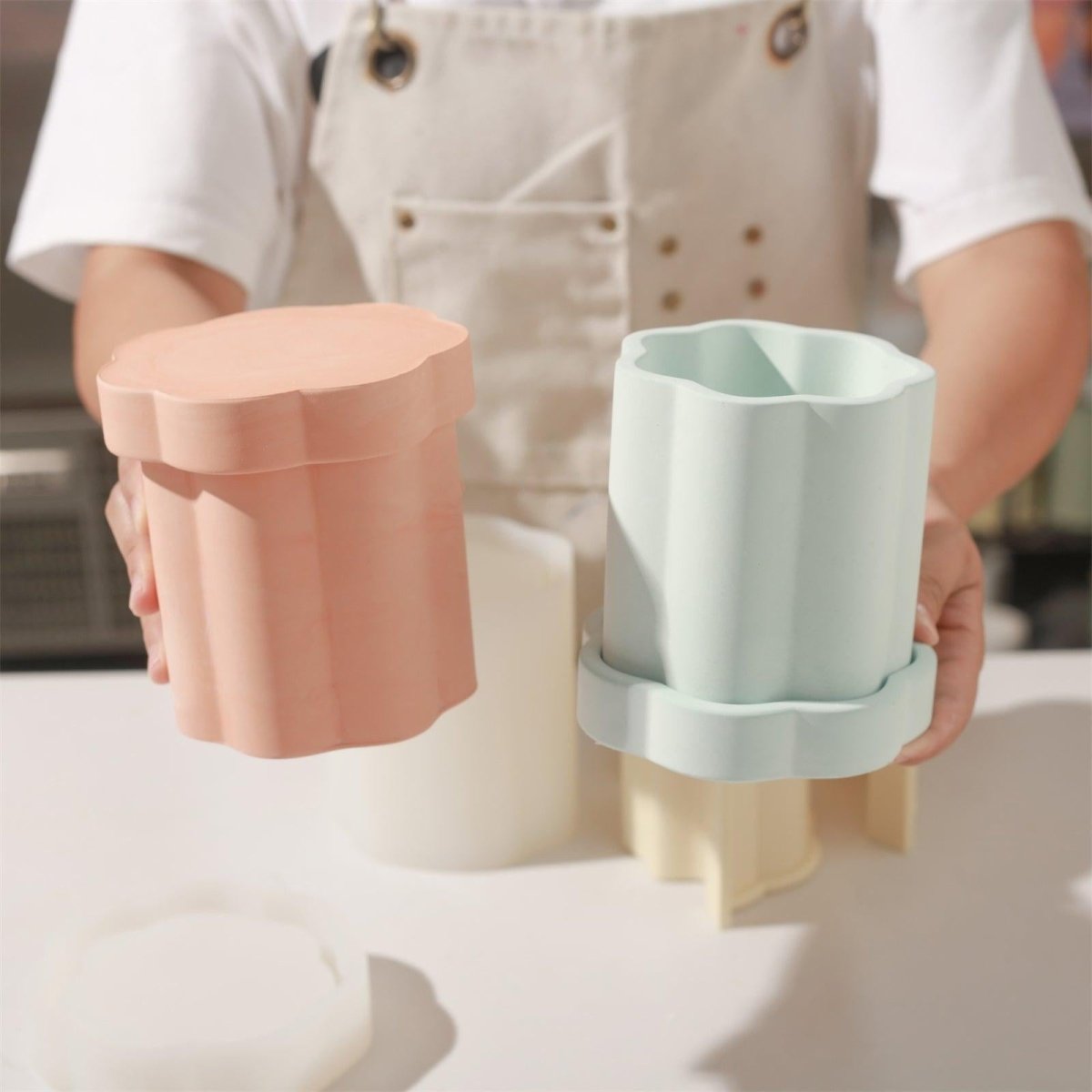 Medium Floral Column Storage Jar Silicone MoldConcrete MoldsSH1079-1-2