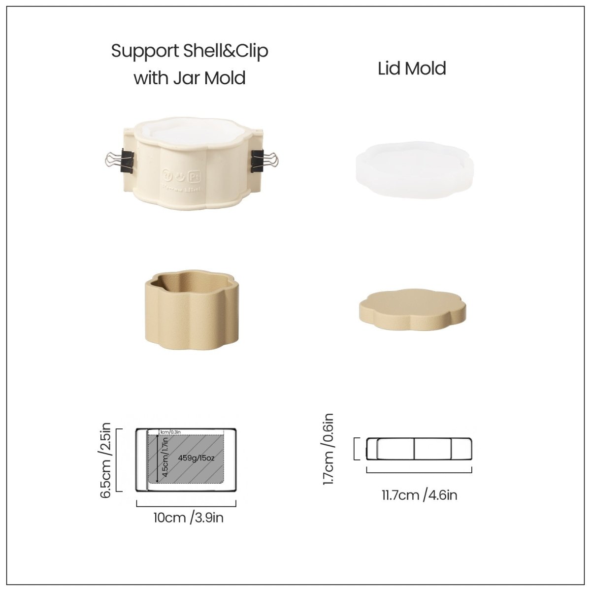 Floral Column Storage Jar Silicone MoldOffice Accessories MoldSH1085-1+SH1085-2