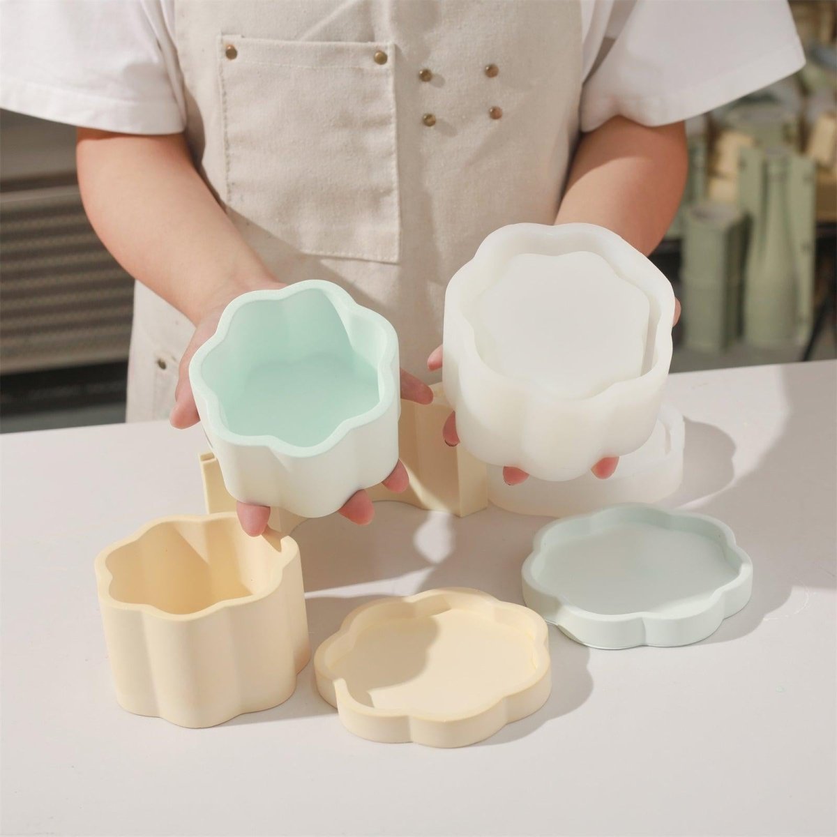 Mini Floral Column Storage Jar Silicone MoldConcrete MoldsSH1085-1-2