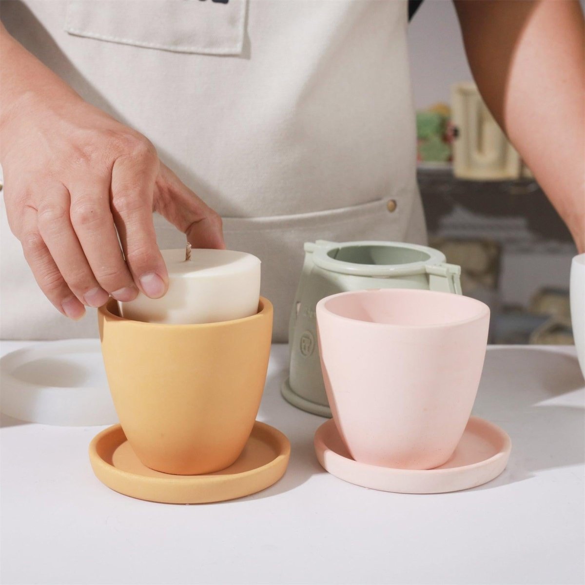 Minimalist Bowl - Shaped Candle Jar Silicone Mold & 9oz Candle Refill Silicone MoldCandle Jar MoldSH1089-1-2