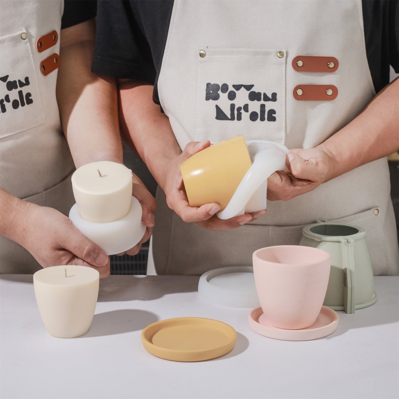 ミニマリストのボウル型キャンドルジャー用シリコンモールド＆9オンスキャンドルリフィル用シリコンモールド