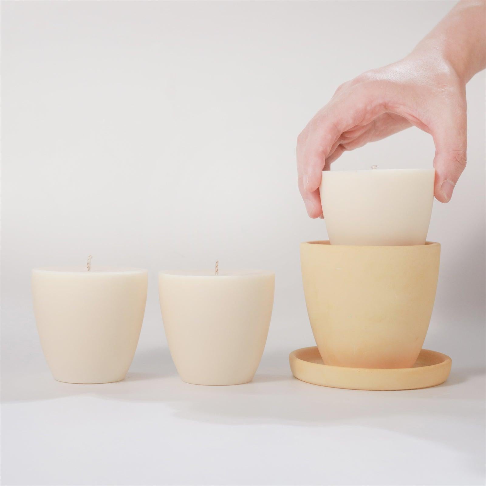 ミニマリストのボウル型キャンドルジャー用シリコンモールド＆9オンスキャンドルリフィル用シリコンモールド