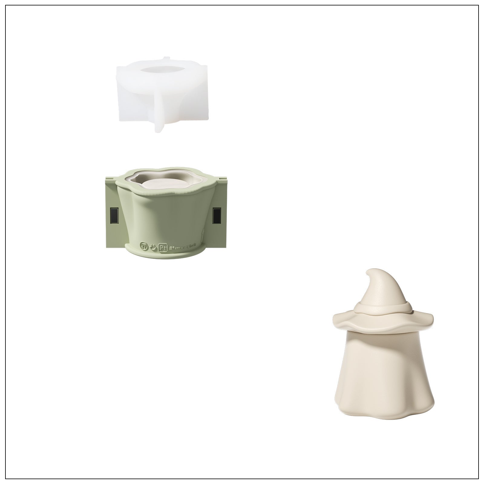 Ghost Wizard Candle Jar Silicone Mold & Candle Refill Silicone Mold