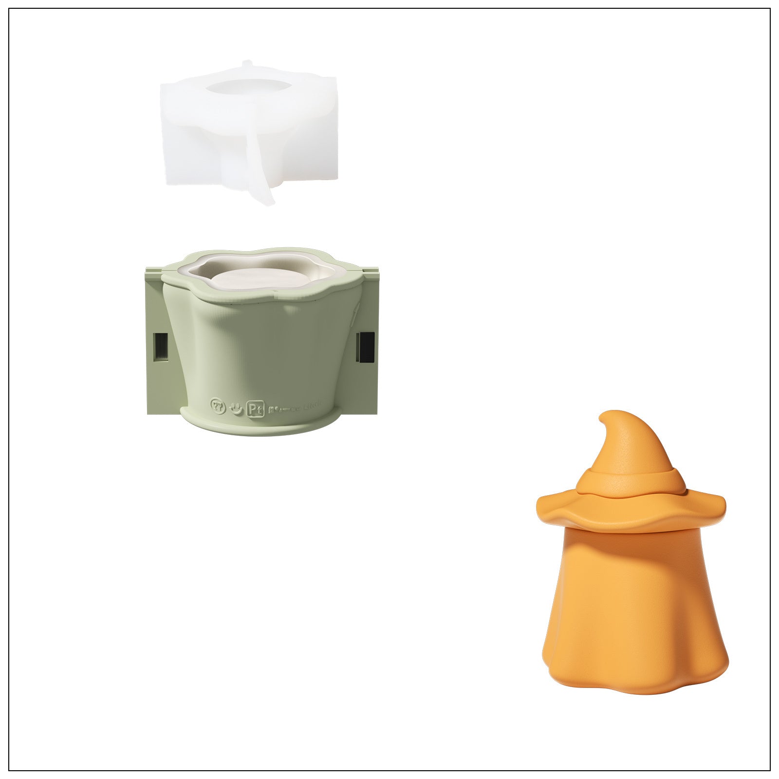 Ghost Wizard Candle Jar Silicone Mold & Candle Refill Silicone Mold