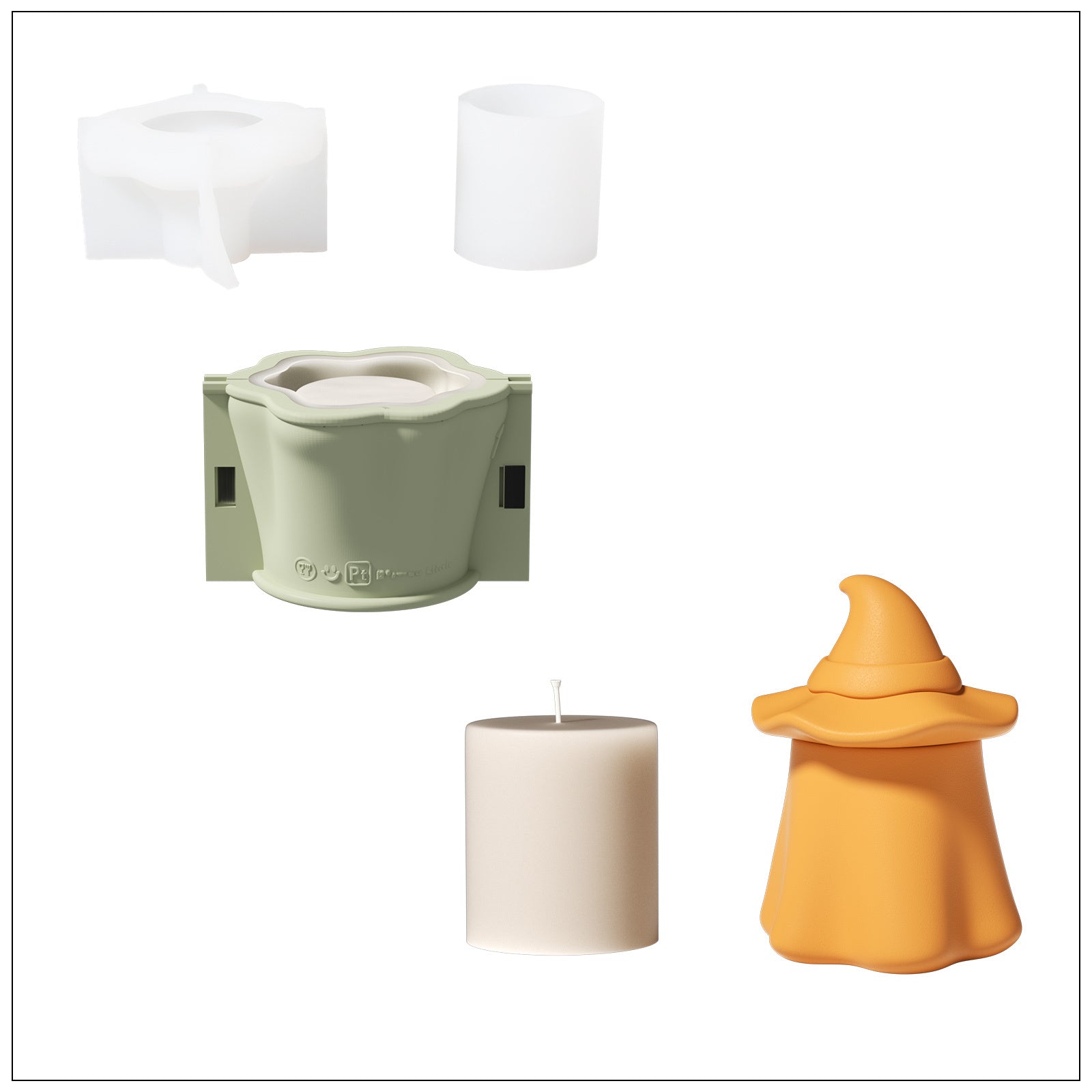 Ghost Wizard Candle Jar Silicone Mold & Candle Refill Silicone Mold