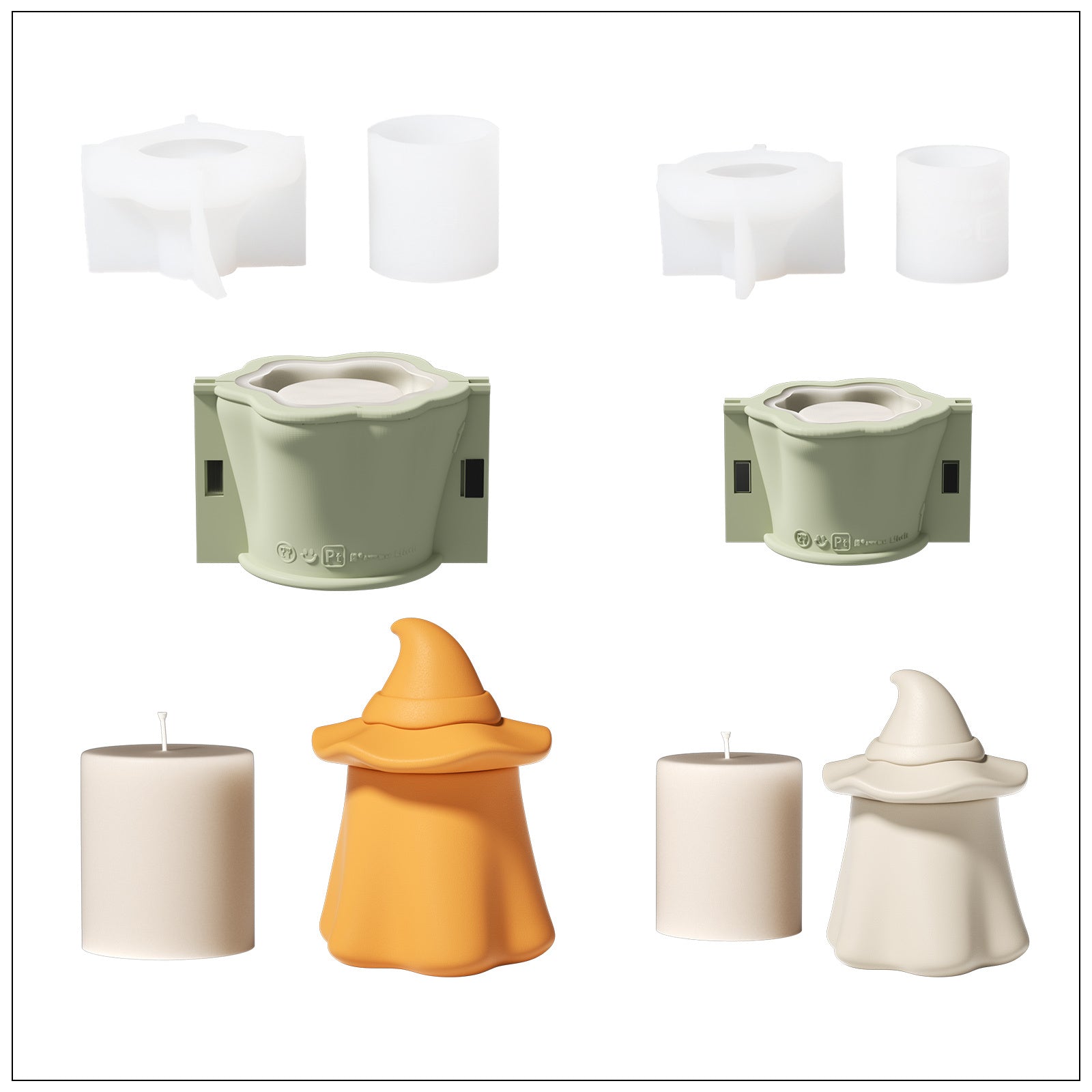 Ghost Wizard Candle Jar Silicone Mold & Candle Refill Silicone Mold