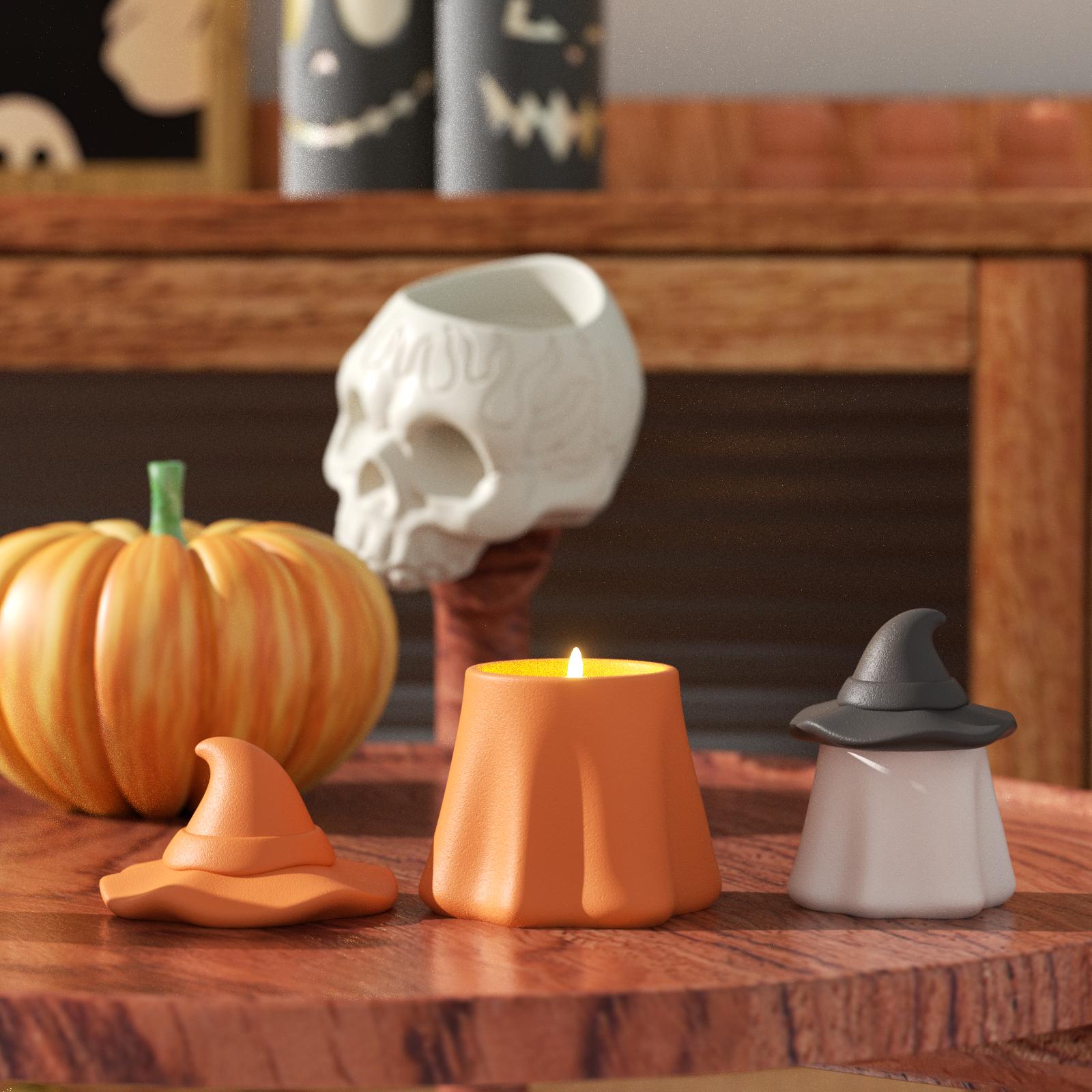 Ghost Wizard Candle Jar Silicone Mold & Candle Refill Silicone Mold