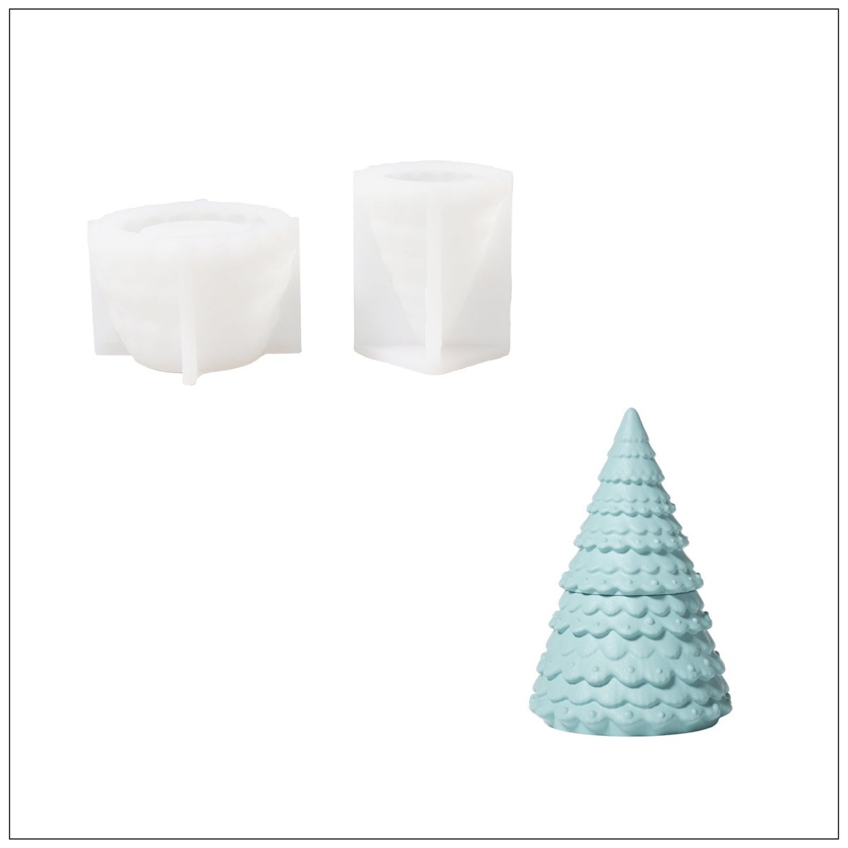 Winter Wonderland Christmas Tree Candle Jar Silicone Mold CollectionCandle Jar MoldSH1102-1-2