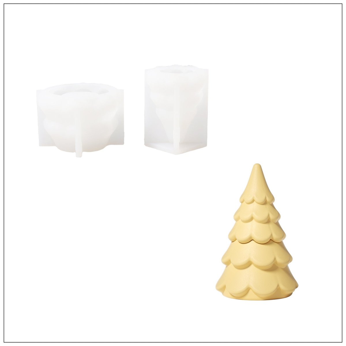 Winter Wonderland Christmas Tree Candle Jar Silicone Mold CollectionCandle Jar MoldSH1103-1-2