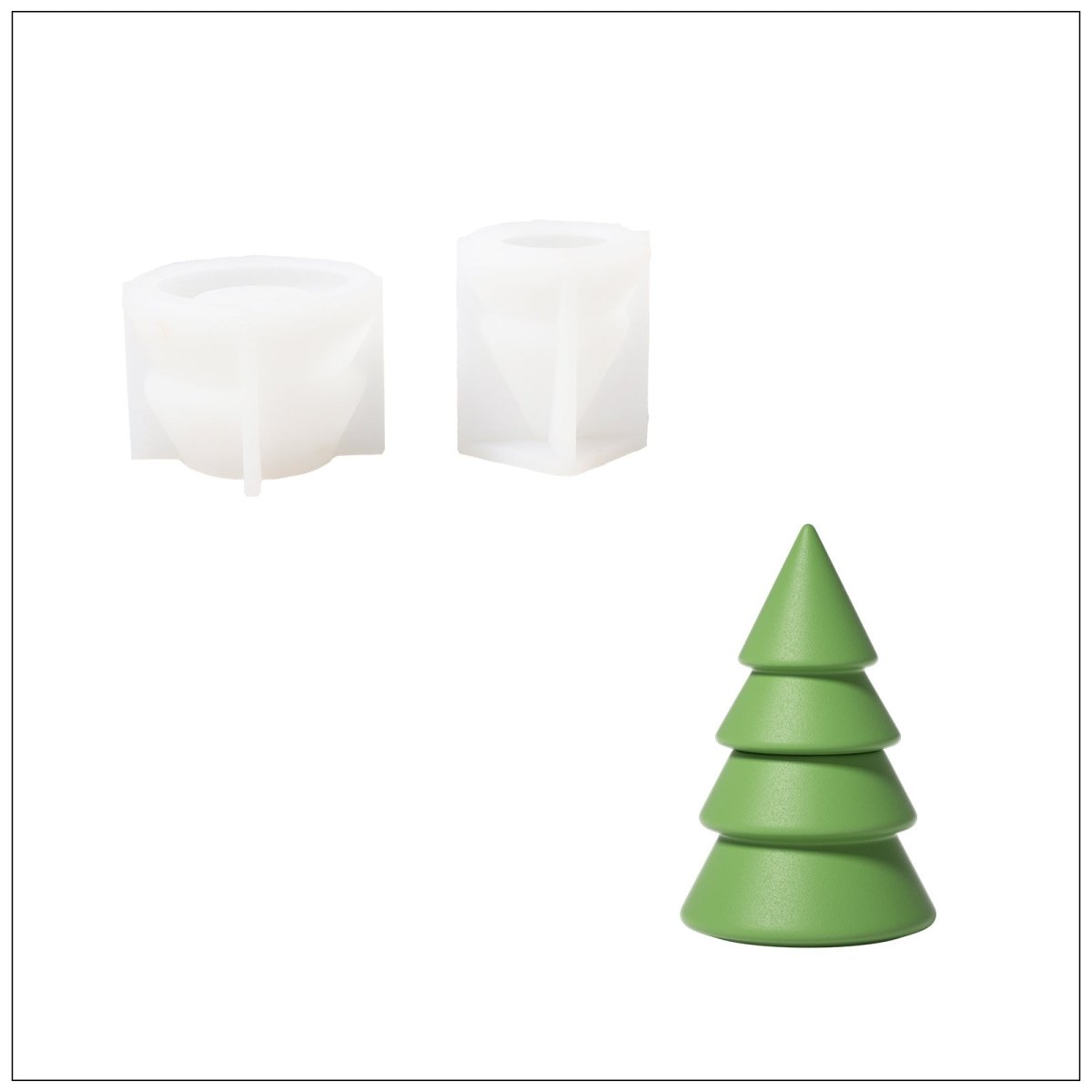 Winter Wonderland Christmas Tree Candle Jar Silicone Mold CollectionCandle Jar MoldSH1104-1-2