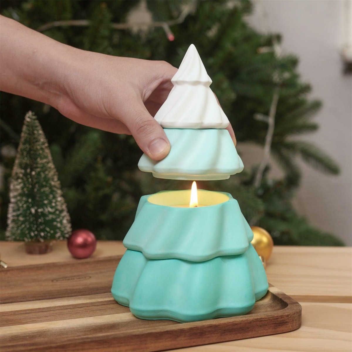 Mystical Stacking Christmas Tree Candle Jar Silicone MoldCandle Jar MoldSH1107-1-2-3-4