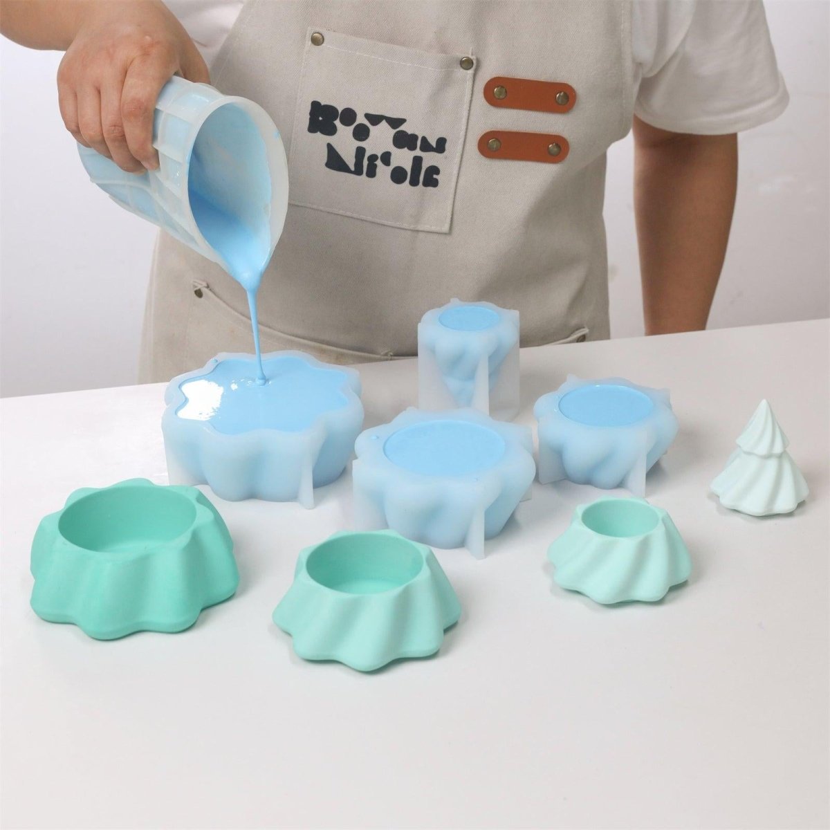 Mystical Stacking Christmas Tree Candle Jar Silicone MoldCandle Jar MoldSH1107-1-2-3-4