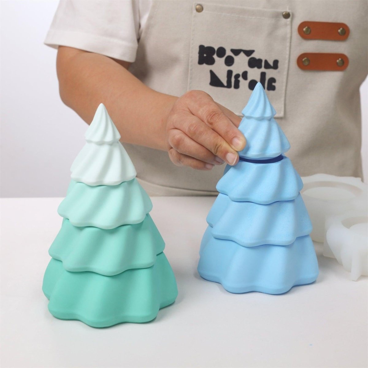 Mystical Stacking Christmas Tree Candle Jar Silicone MoldCandle Jar MoldSH1107-1-2-3-4