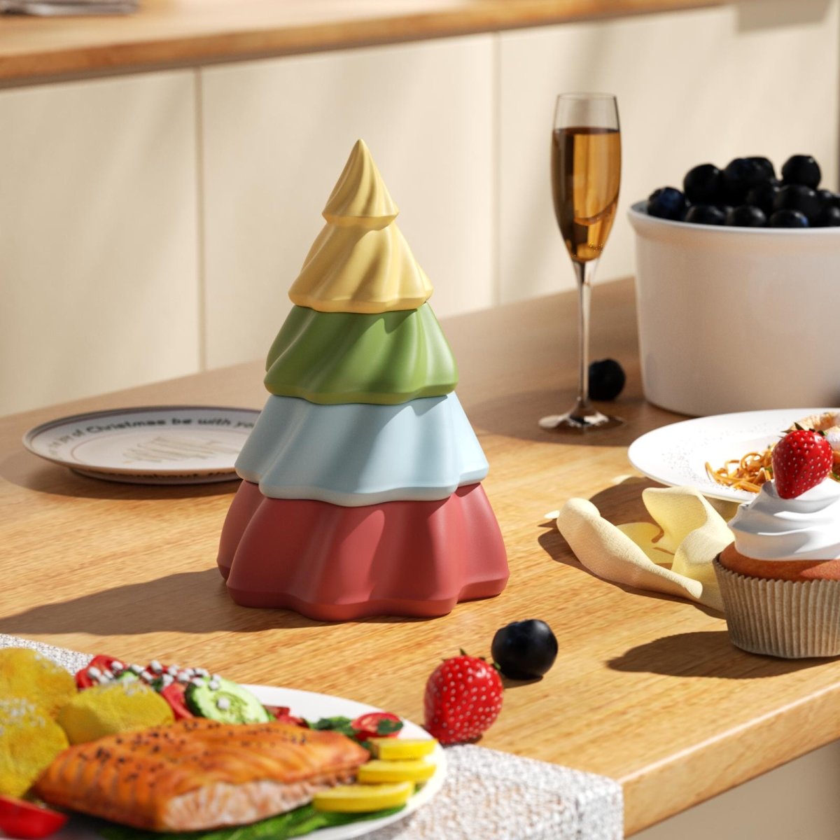 Mystical Stacking Christmas Tree Candle Jar Silicone MoldCandle Jar MoldSH1107-1-2-3-4