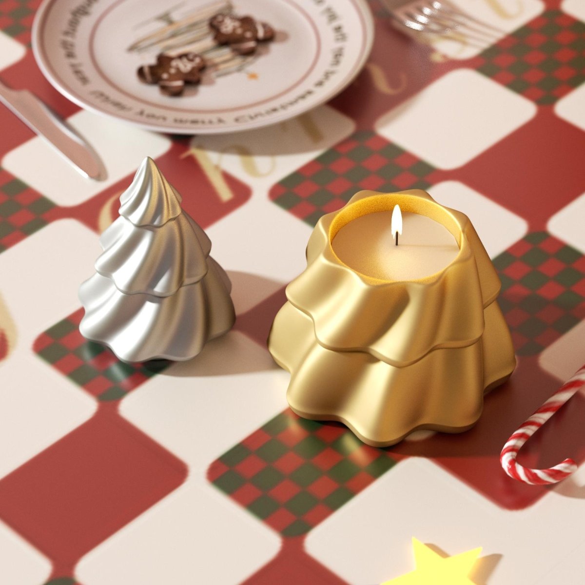 Mystical Stacking Christmas Tree Candle Jar Silicone MoldCandle Jar MoldSH1107-1-2-3-4