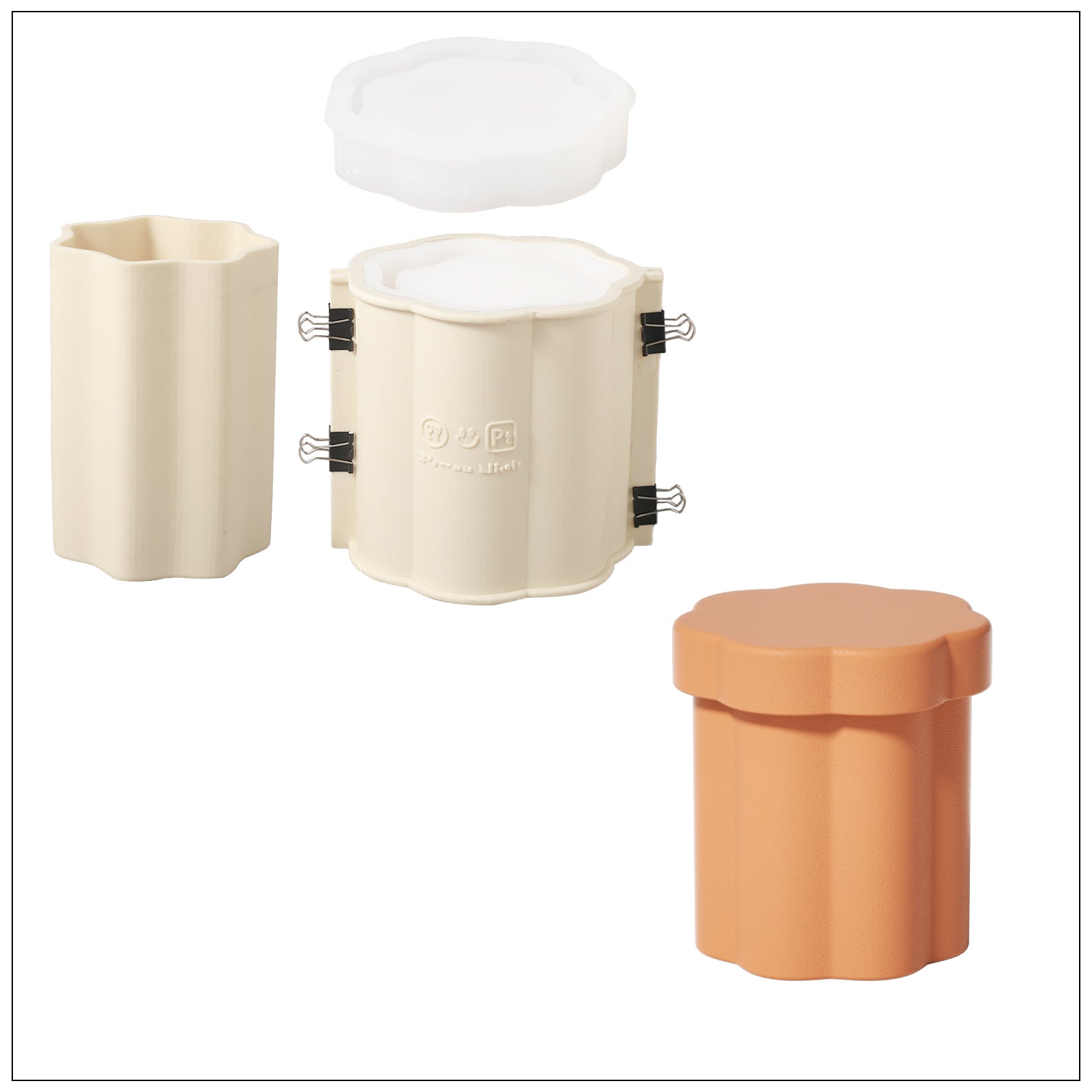 Moule en silicone pour pot de bougie Max Floral Column 46 oz