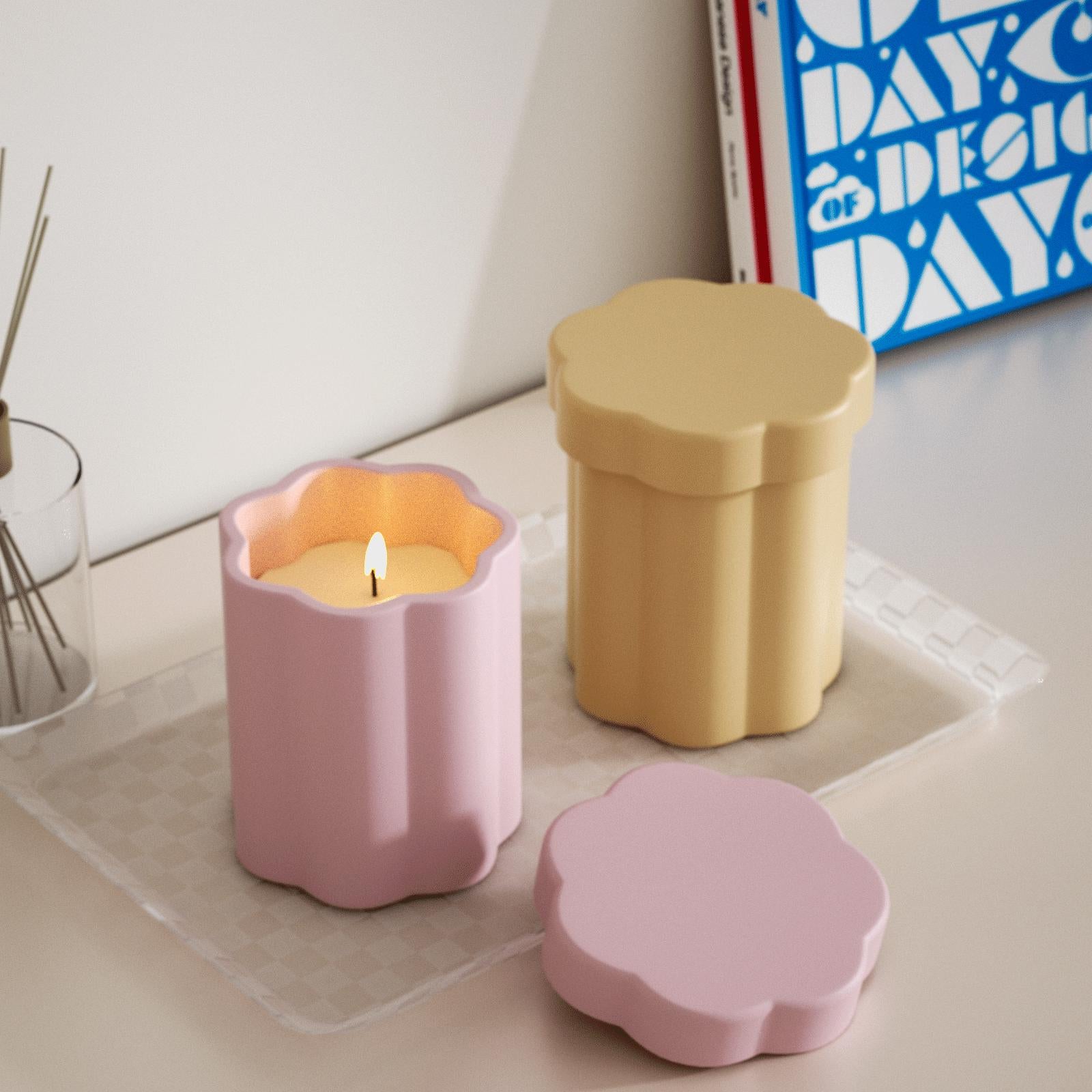 قالب سيليكون لشمعة عمود زهرية متوسطة الحجم مع قالب تعبئة شمعة 15 أونصة