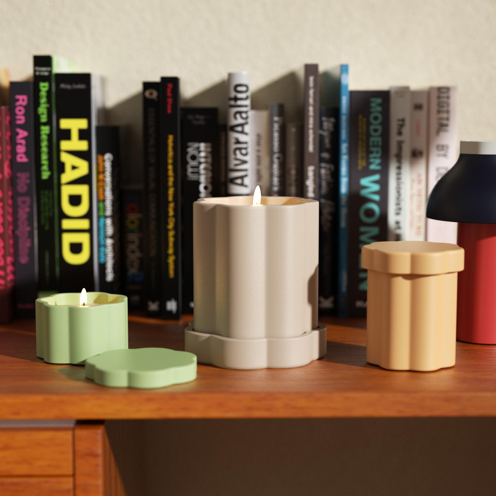 ミニフローラルコラムキャンドルキャンドルジャー 10ozキャンドルリフィル用シリコンモールド