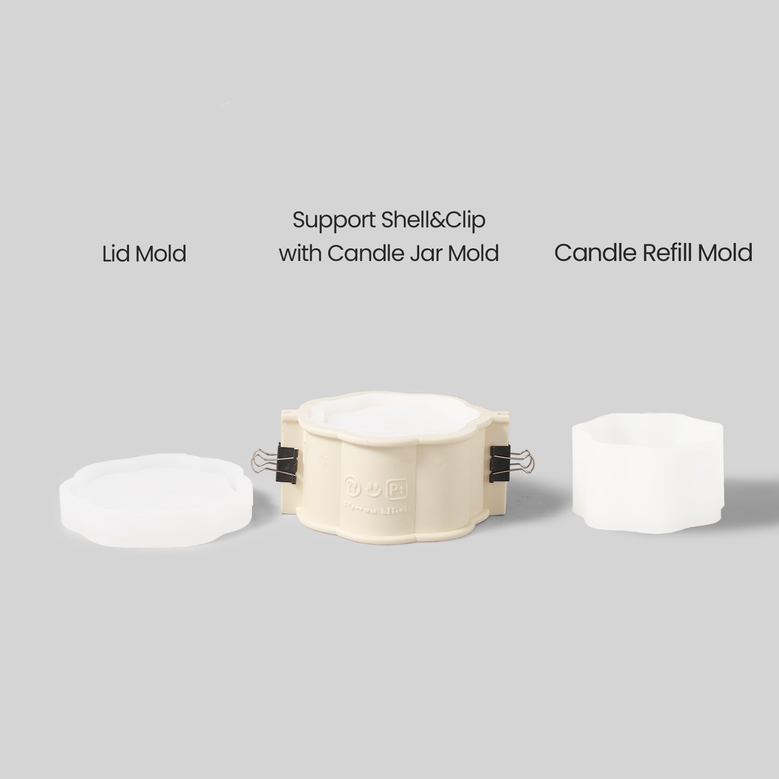 ミニフローラルコラムキャンドルキャンドルジャー 10ozキャンドルリフィル用シリコンモールド