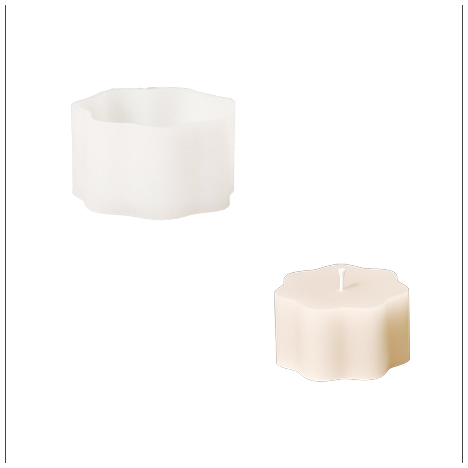 ミニフローラルコラムキャンドルキャンドルジャー 10ozキャンドルリフィル用シリコンモールド