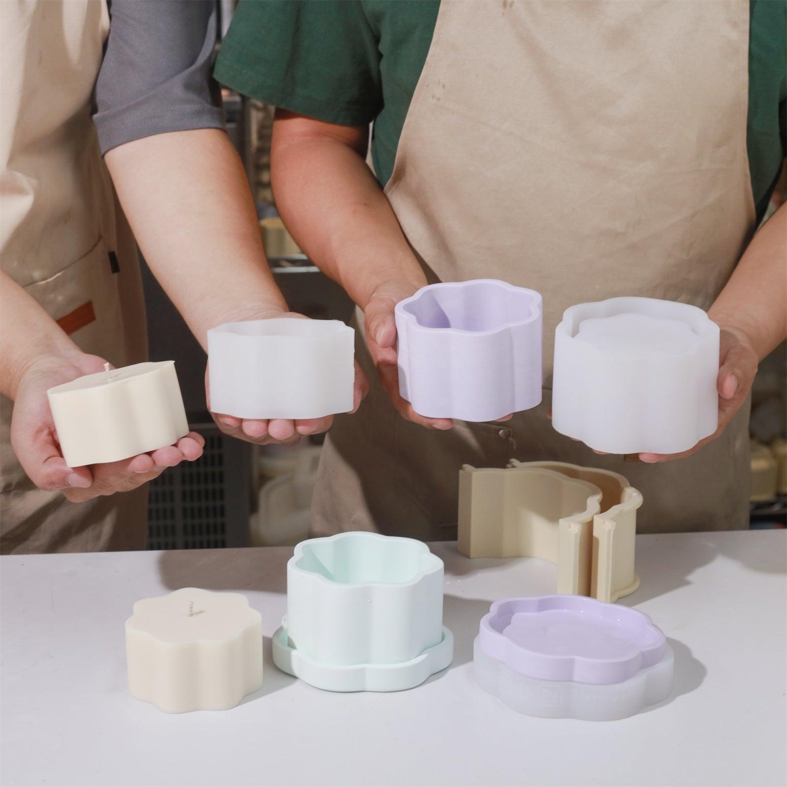 ミニフローラルコラムキャンドルキャンドルジャー 10ozキャンドルリフィル用シリコンモールド