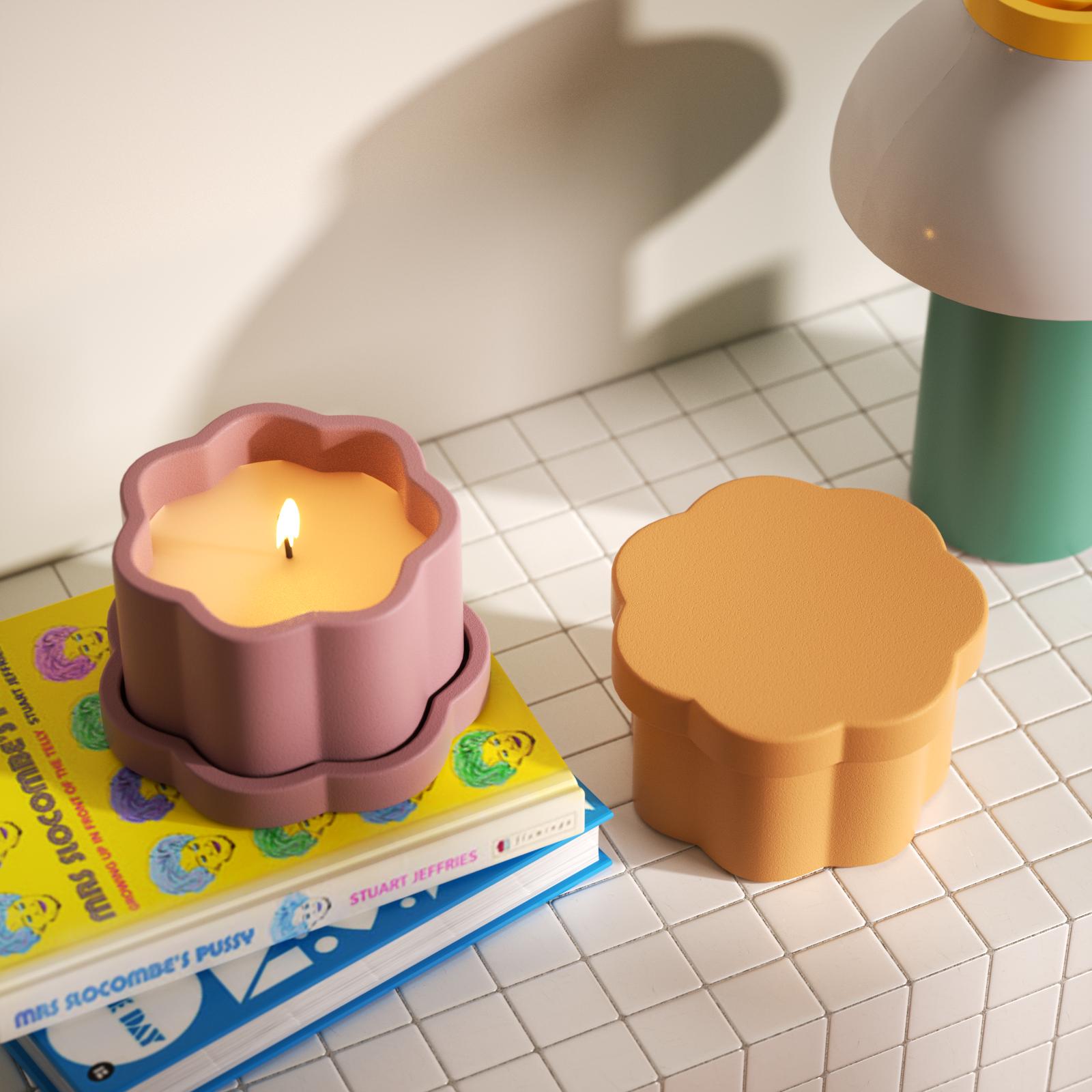 ミニフローラルコラムキャンドルキャンドルジャー 10ozキャンドルリフィル用シリコンモールド