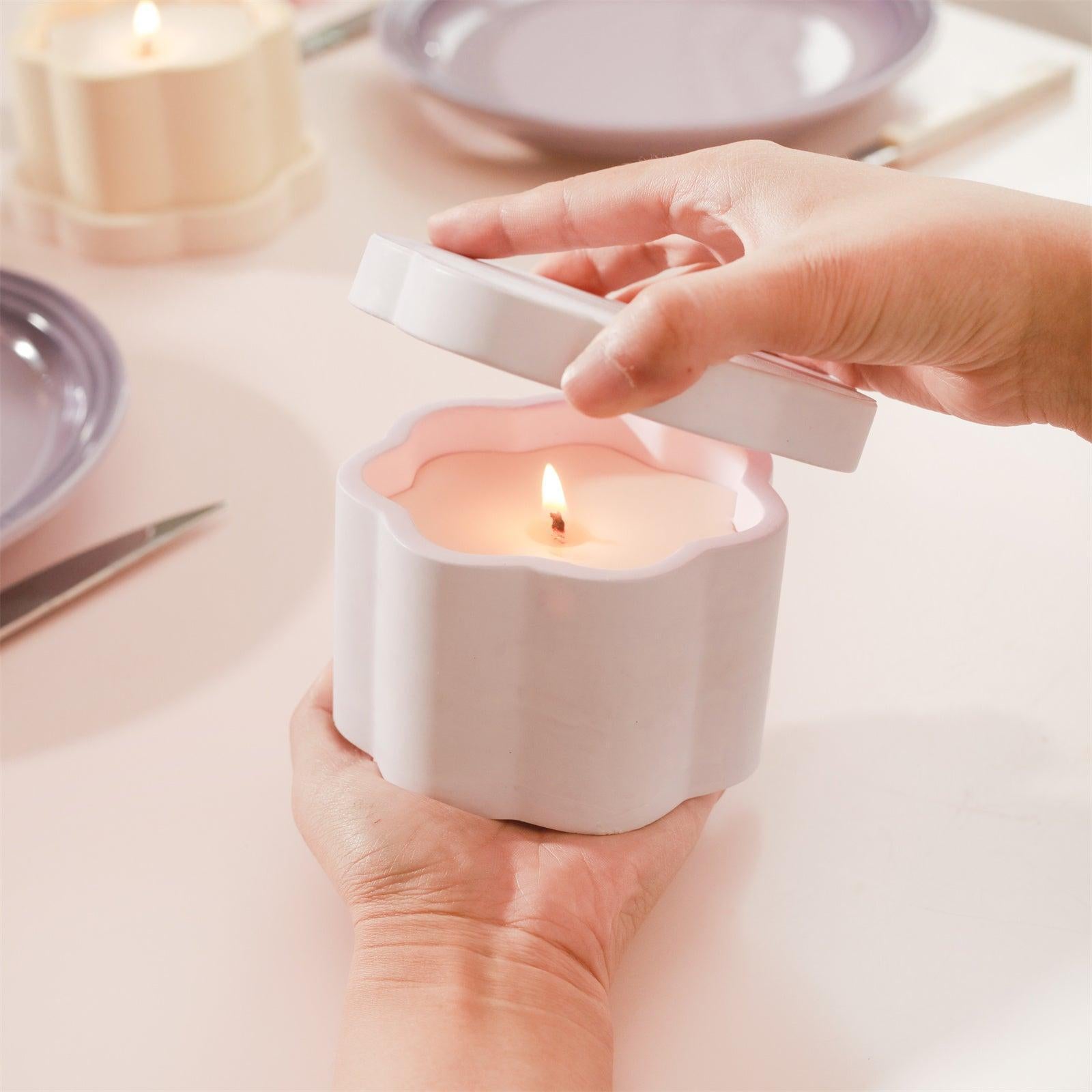 ミニフローラルコラムキャンドルキャンドルジャー 10ozキャンドルリフィル用シリコンモールド