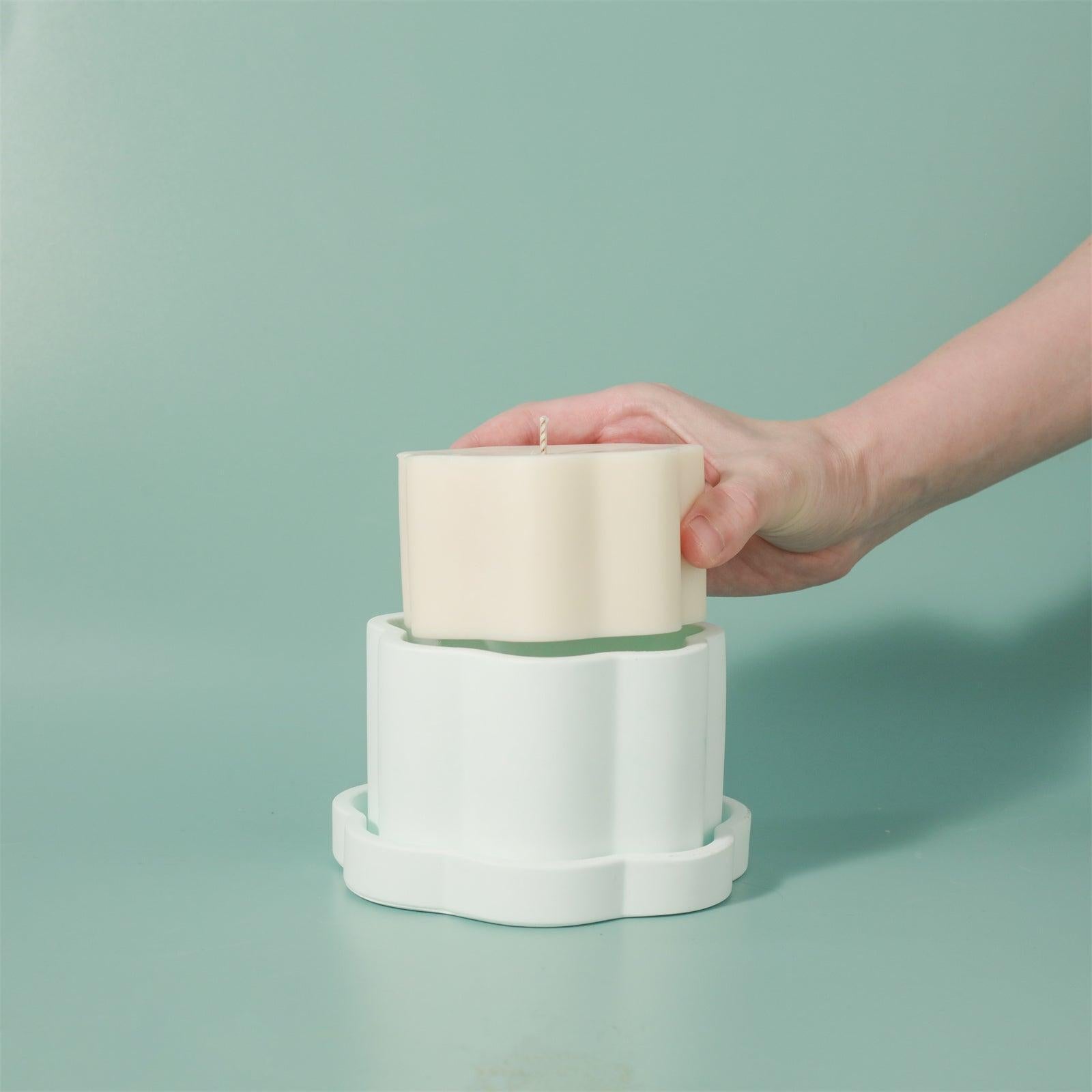 ミニフローラルコラムキャンドルキャンドルジャー 10ozキャンドルリフィル用シリコンモールド