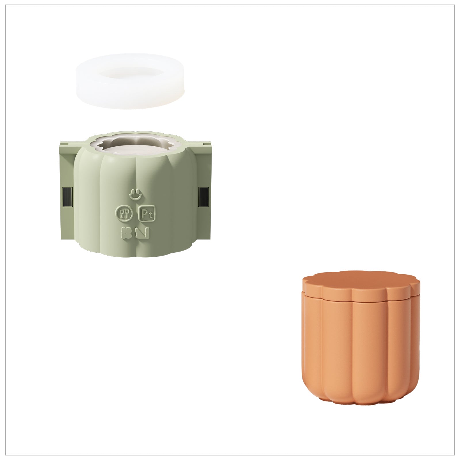 Pumpkin-Inspired Candle Jar Silicone Mold & 6.5 oz Candle Refill Silicone Mold