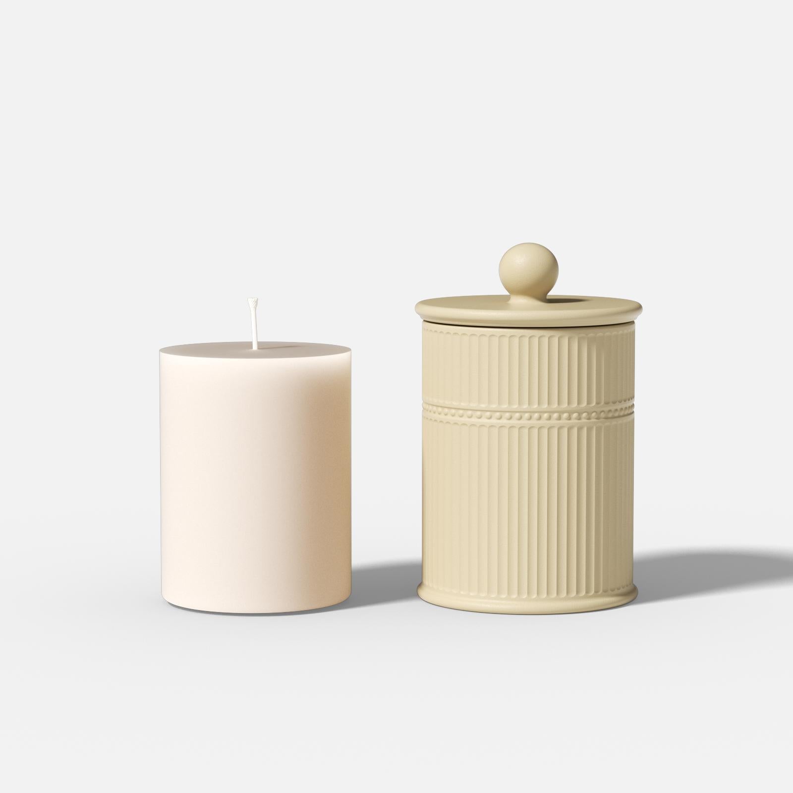 Striped Silhouette Candle Jar Silicone Mold & 9 oz Candle Refill Silicone Mold