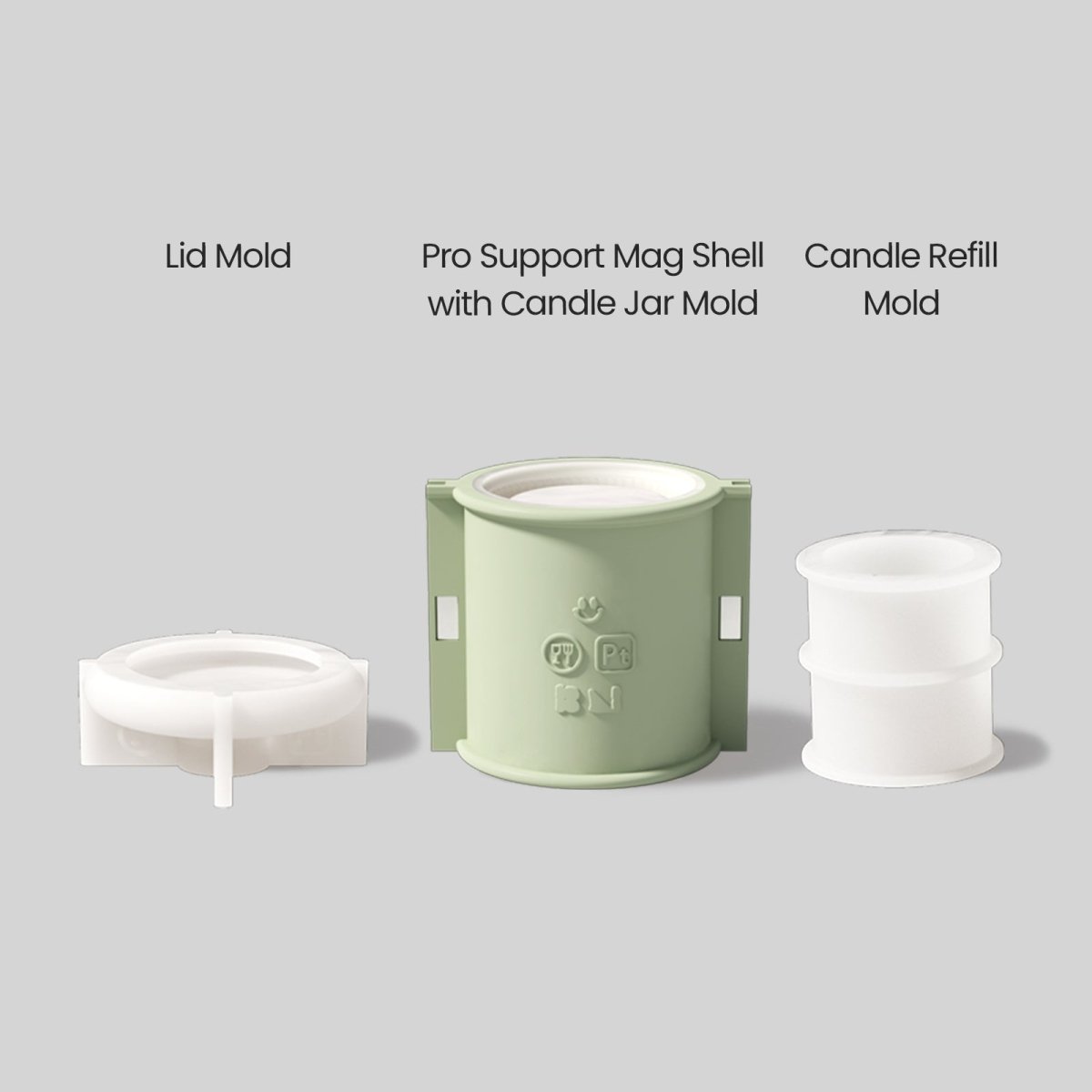 Candle Jar Mold with Pro Support Mag Shell & Candle Refill Mold-Boowan Nicole
