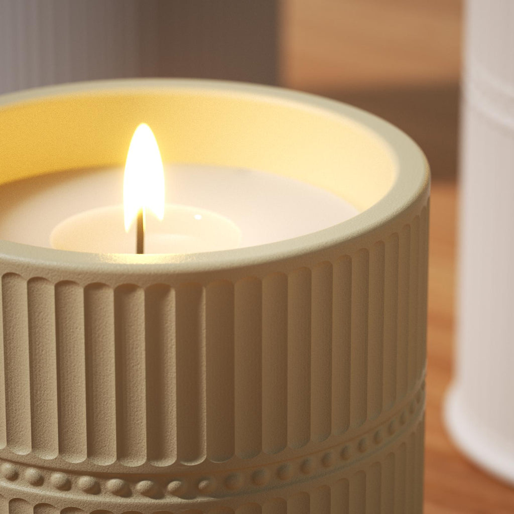 Lit vintage candle jar adds a cozy and atmospheric touch to the space-Boowan Nicole