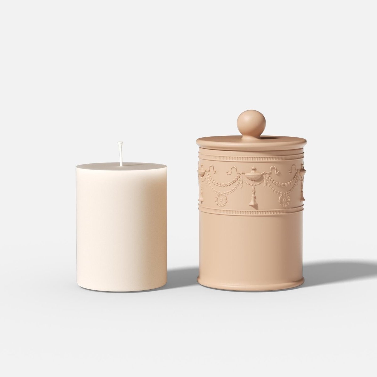 Garland Drapery 9oz Candle Jar & Candle Refill Silicone Mold