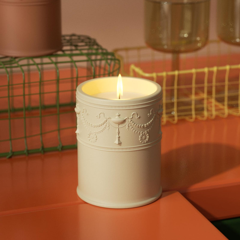 Lit vintage candle jar adds a cozy and atmospheric touch to the space-Boowan Nicole