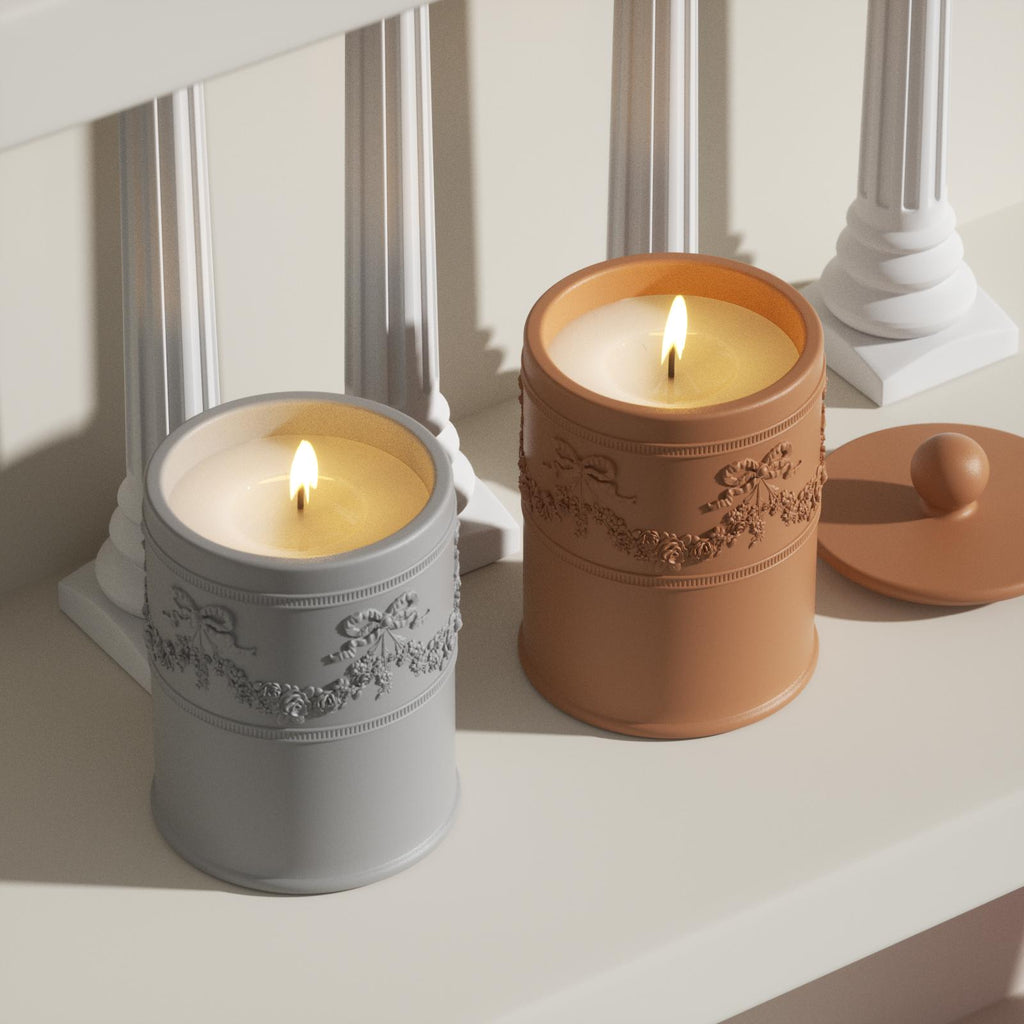 Lit vintage candle jar adds a cozy and atmospheric touch to the space-Boowan Nicole