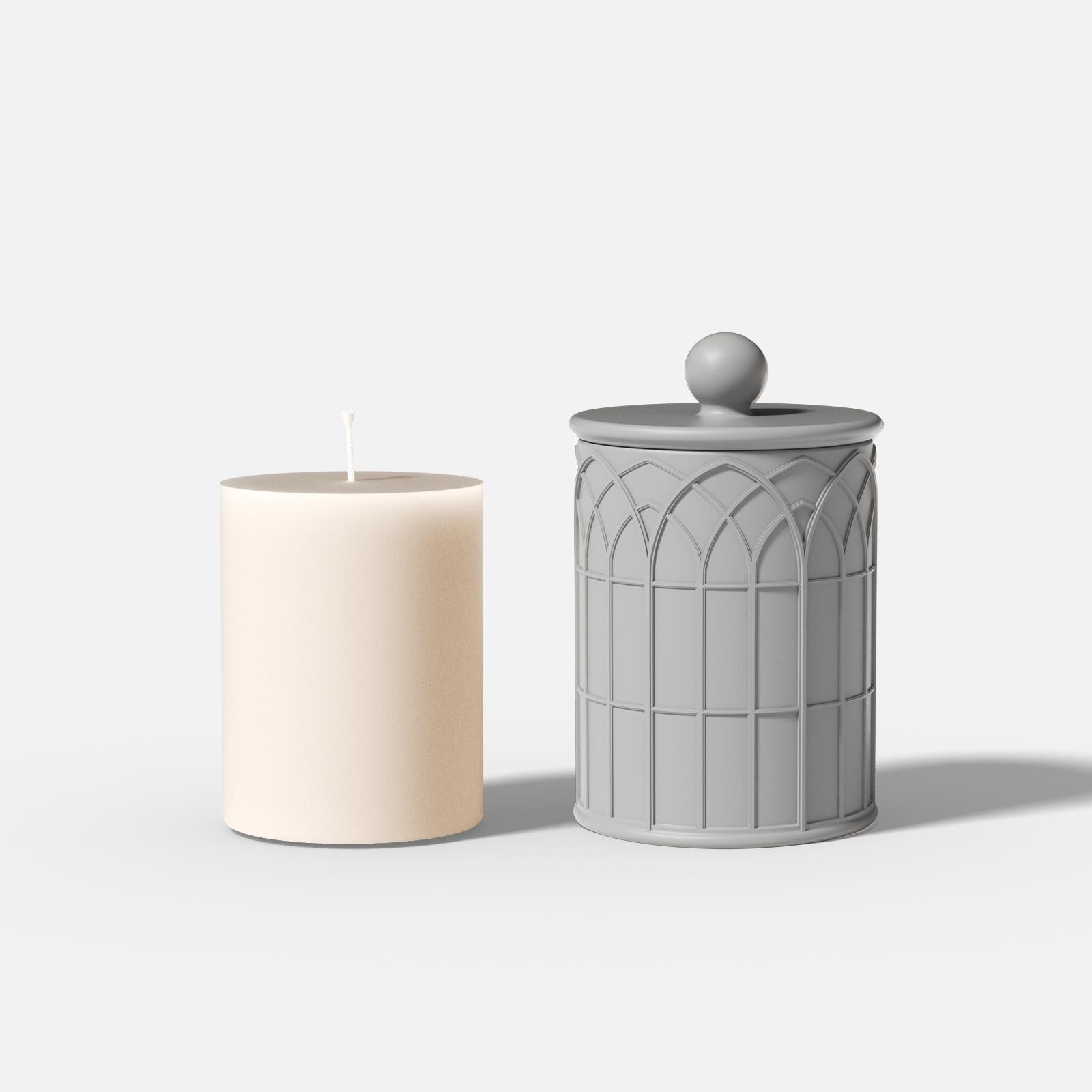 Силиконовая форма для свечи в банке "Свет собора" и силиконовая форма для наполнителя свечи объемом 9 унций