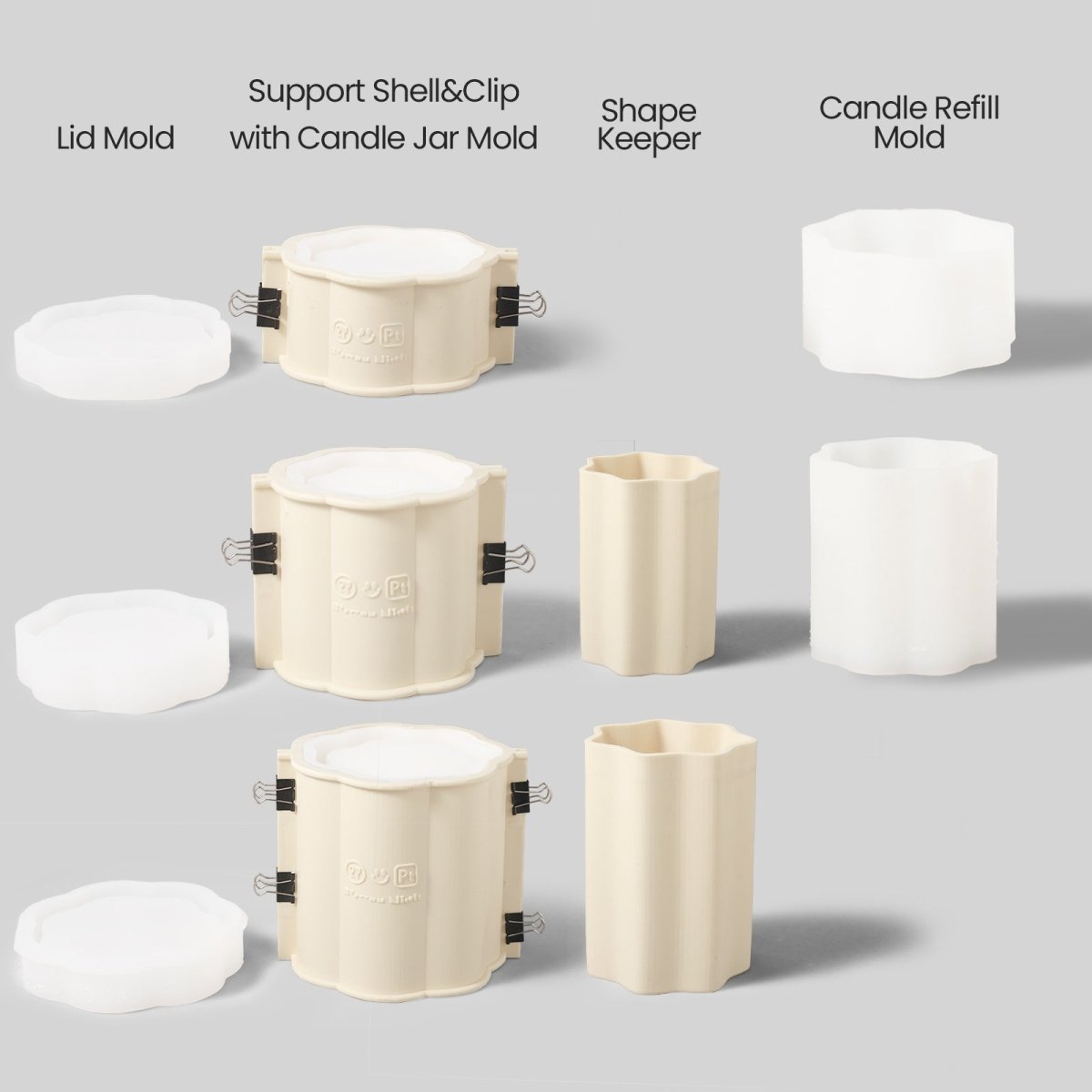 Floral Column Candle Jar Silicone MoldCandle Jar MoldSH1085-1-2LZ0712