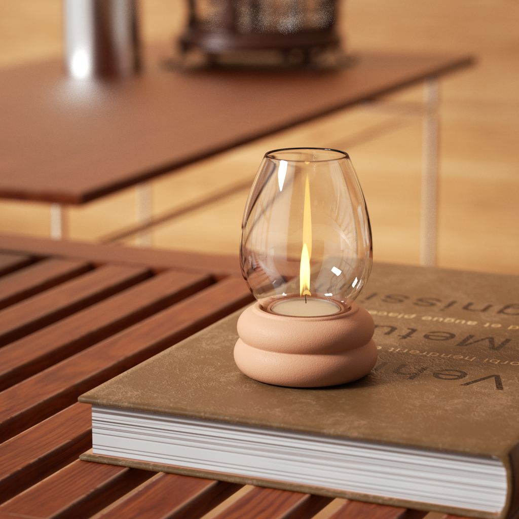 Candle holder elegantly placed on a book