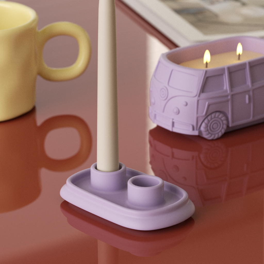 Detachable car-shaped candle holder, with a lid that can be used separately as a candle holder-Boowan Nicole