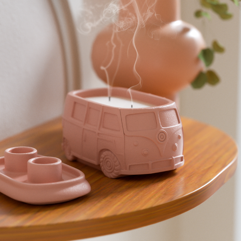 Handcrafted car-shaped candle jar, a perfect choice for stylish home decor-Boowan Nicole