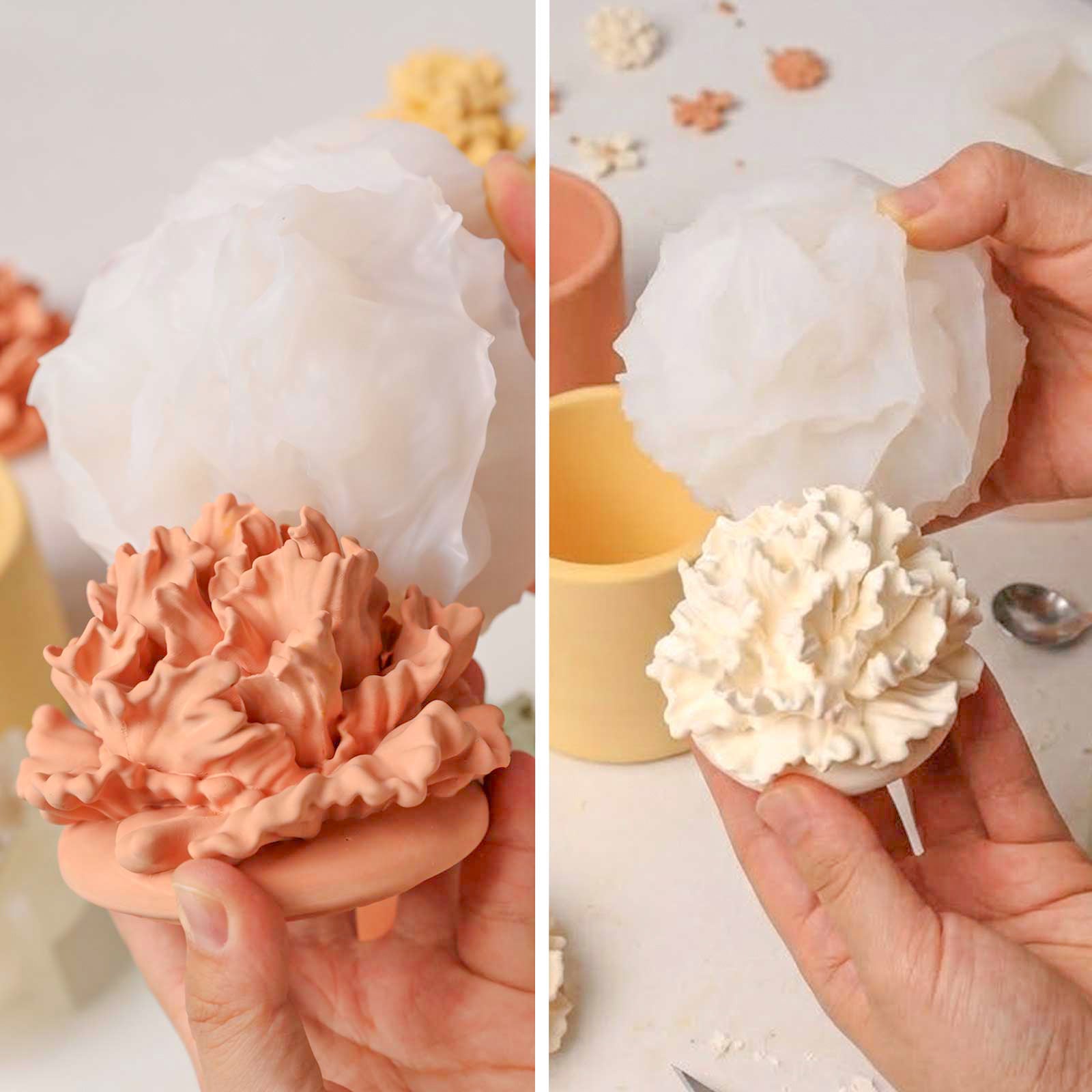 Carnation Blossom Candle Jar Silicone Mold Collection
