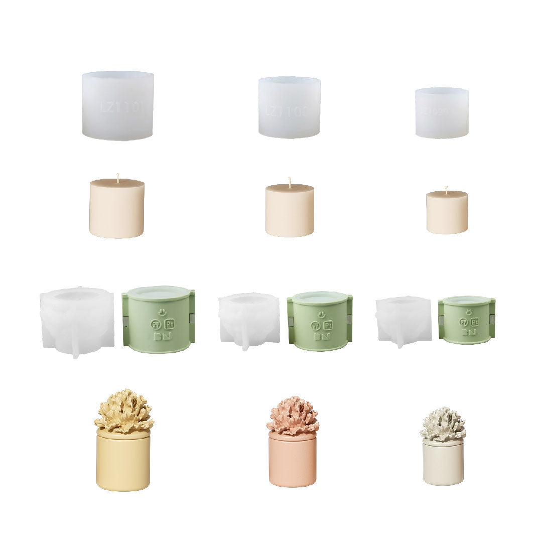 Carnation Blossom Candle Jar Silicone Mold Collection