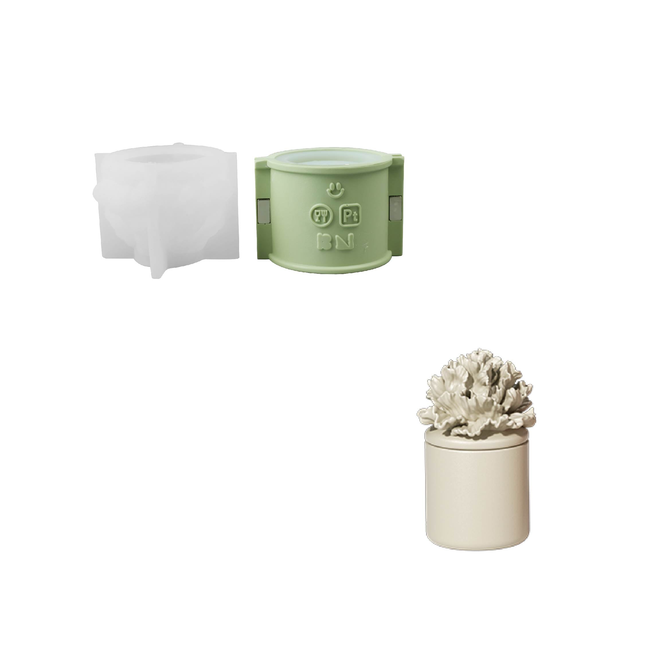 Carnation Blossom Candle Jar Silicone Mold Collection