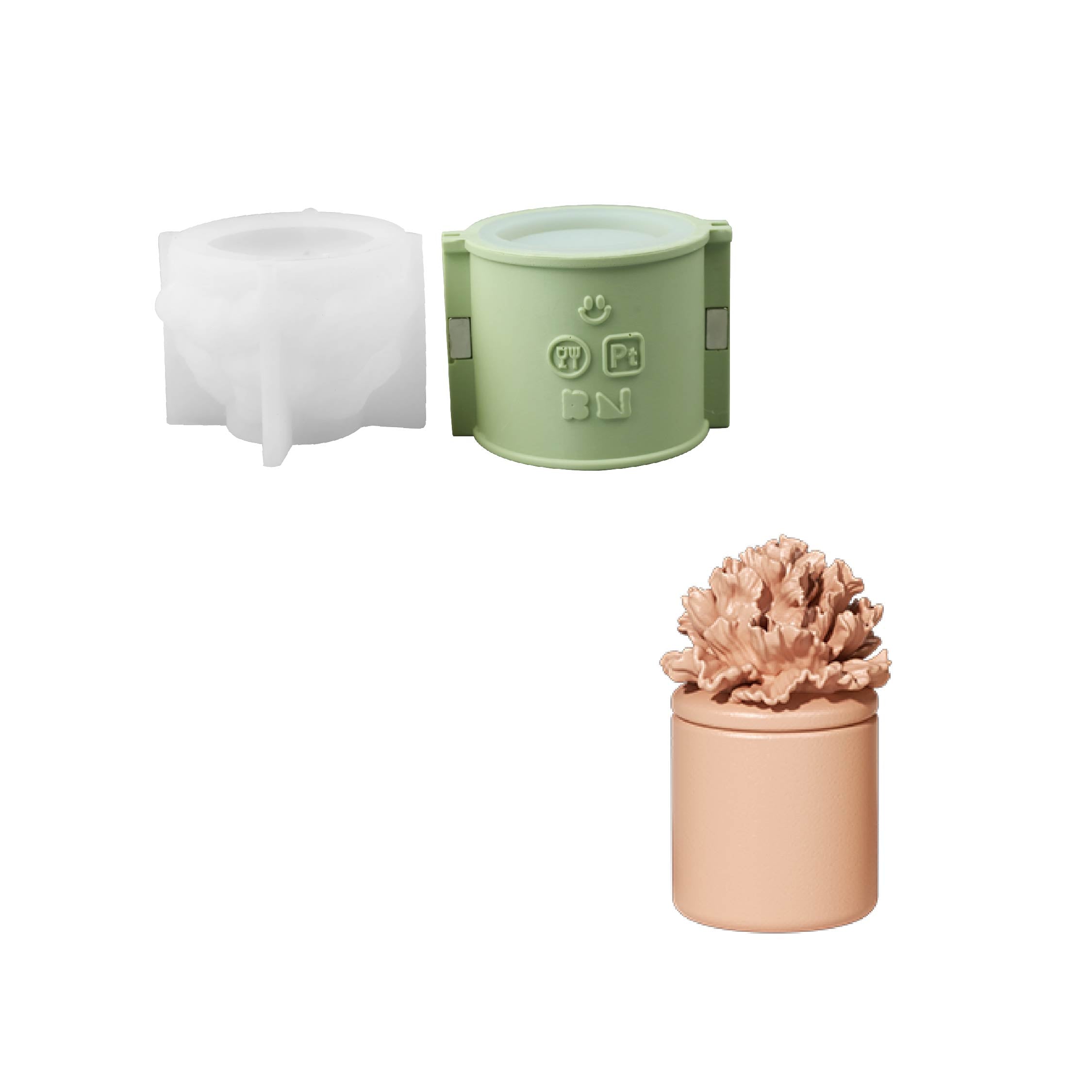 Carnation Blossom Candle Jar Silicone Mold Collection