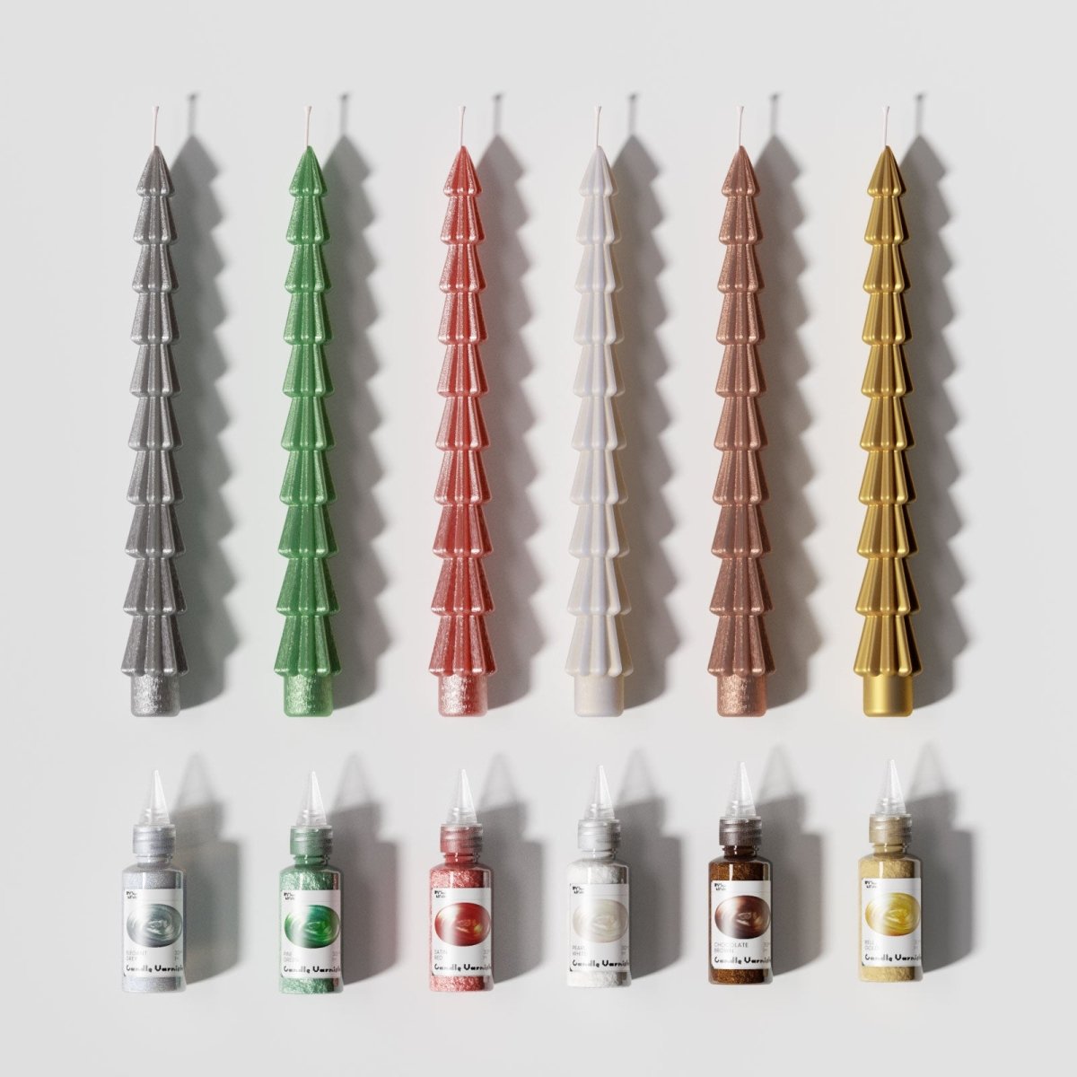 Evergleam Christmas Tree Taper Candle Silicone Mold3D Candle MoldLZ0921+A0358