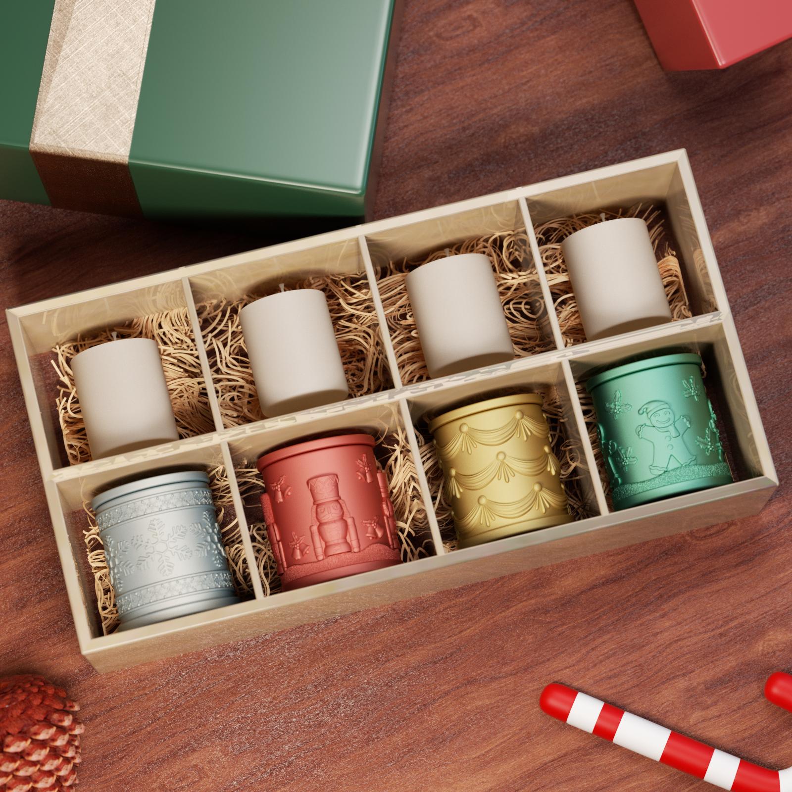 Joyful Christmas Tales Candle Jar Silicone Mold & Refill Silicone Mold Collection