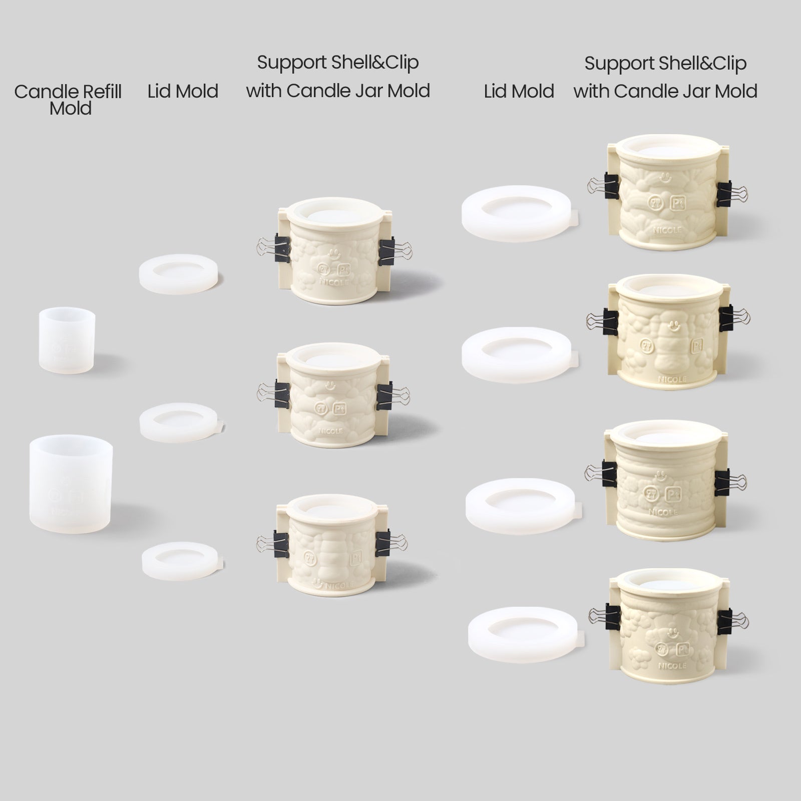 Joyful Christmas Tales Candle Jar Silicone Mold & Refill Silicone Mold Collection