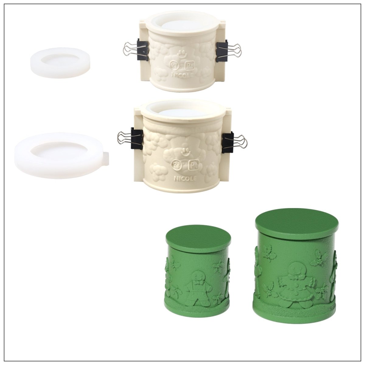 Joyful Christmas Tales Candle Jar Silicone Mold & Refill Silicone Mold CollectionCandle Jar MoldSH1110+0948+1114+1117