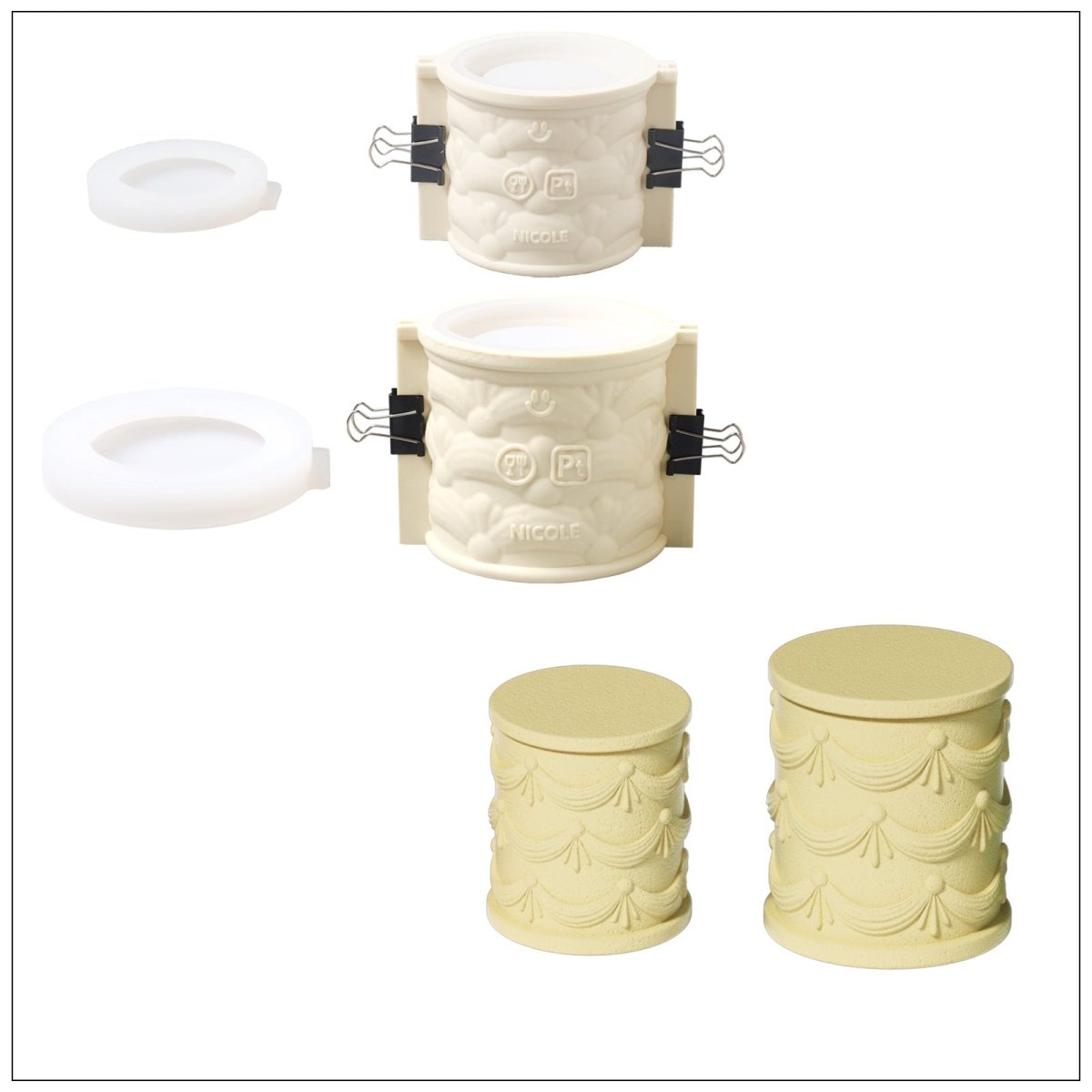 Joyful Christmas Tales Candle Jar Silicone Mold & Refill Silicone Mold CollectionCandle Jar MoldSH1111+0948+1115+1117