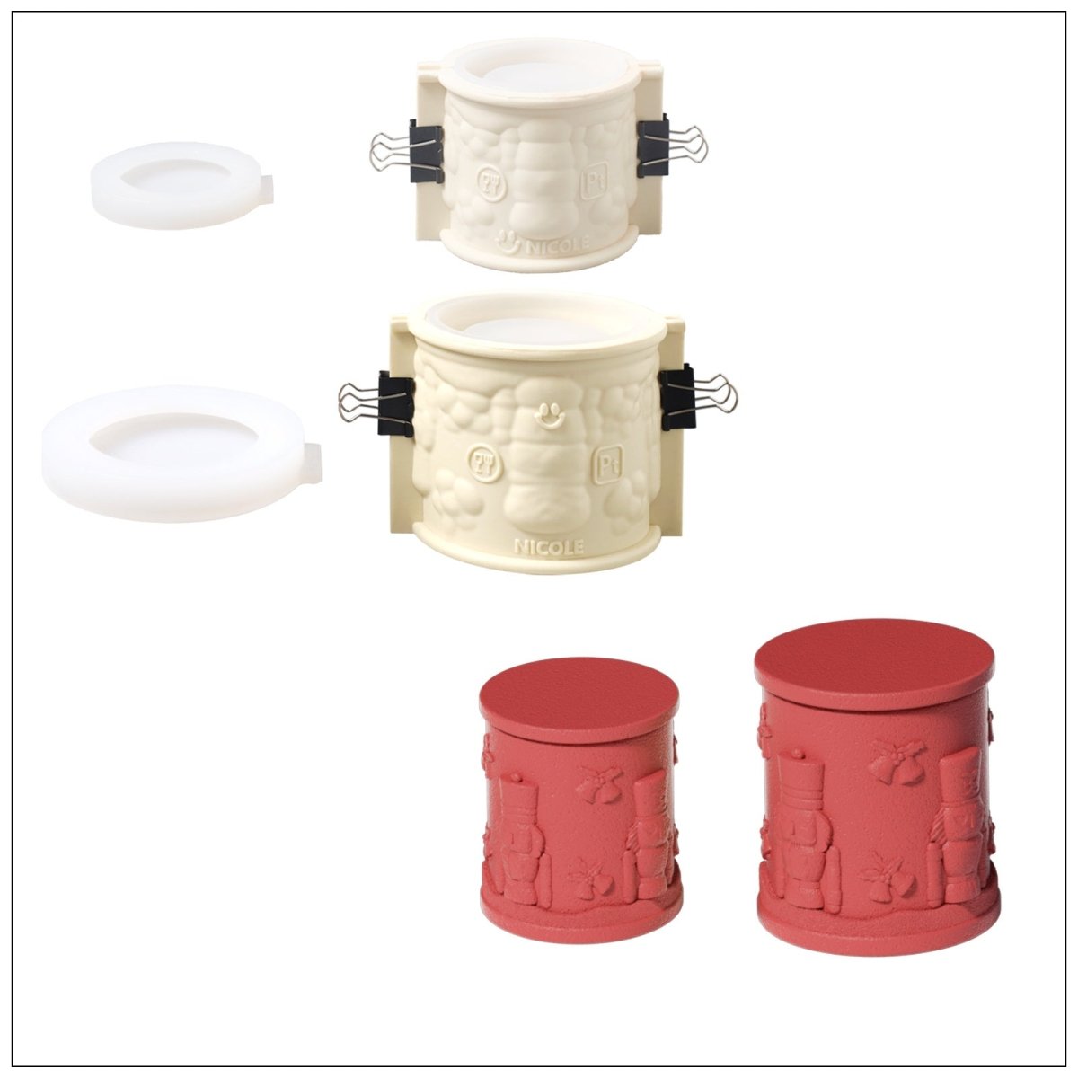 Joyful Christmas Tales Candle Jar Silicone Mold & Refill Silicone Mold CollectionCandle Jar MoldSH1112+0948+1116+1117